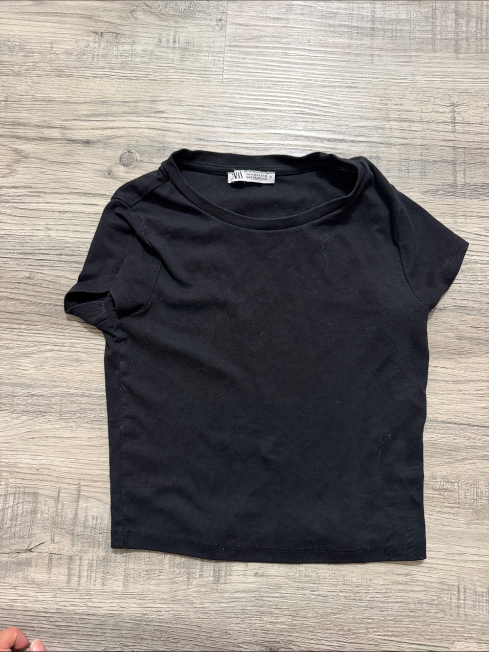 Zara Black Short Sleeve Crewneck Tee